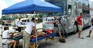 Table and chair massage at sports events in Atlanta