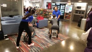 Chair massage for health fairs and wellness events