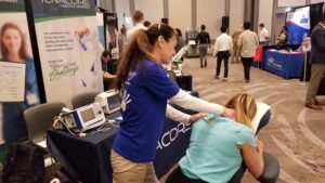 Chair massage at trade show